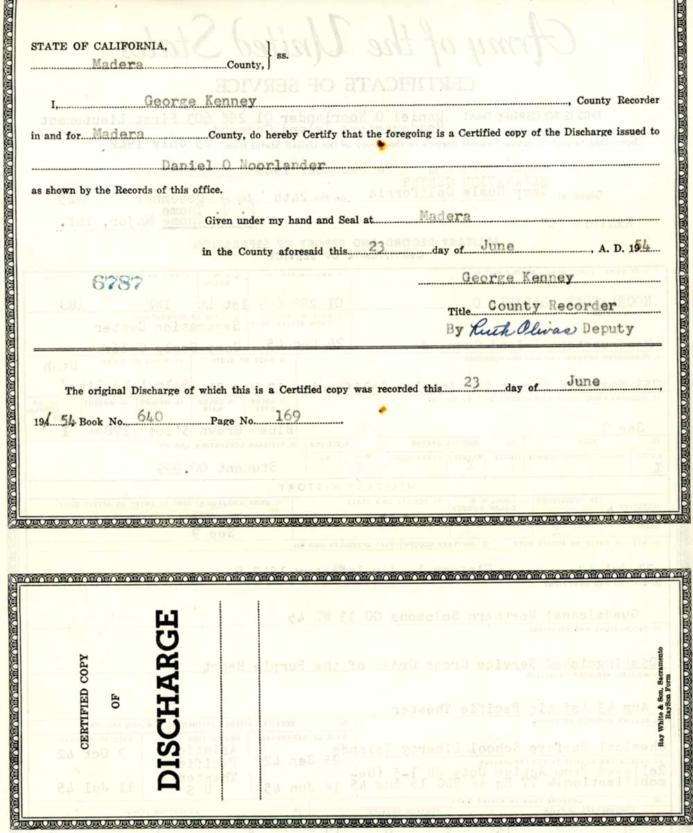 Certificate of Service - Dan Noorlander Sr.